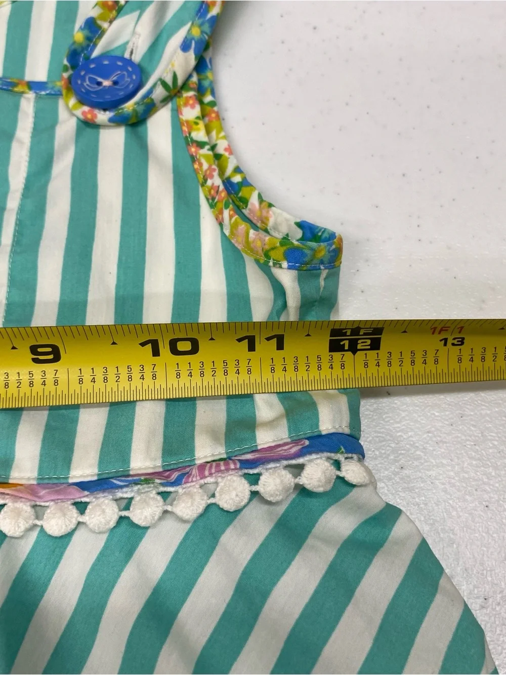 Wildflowers girls size 6 tank dress striped pom pom jumper boutique sleeveless